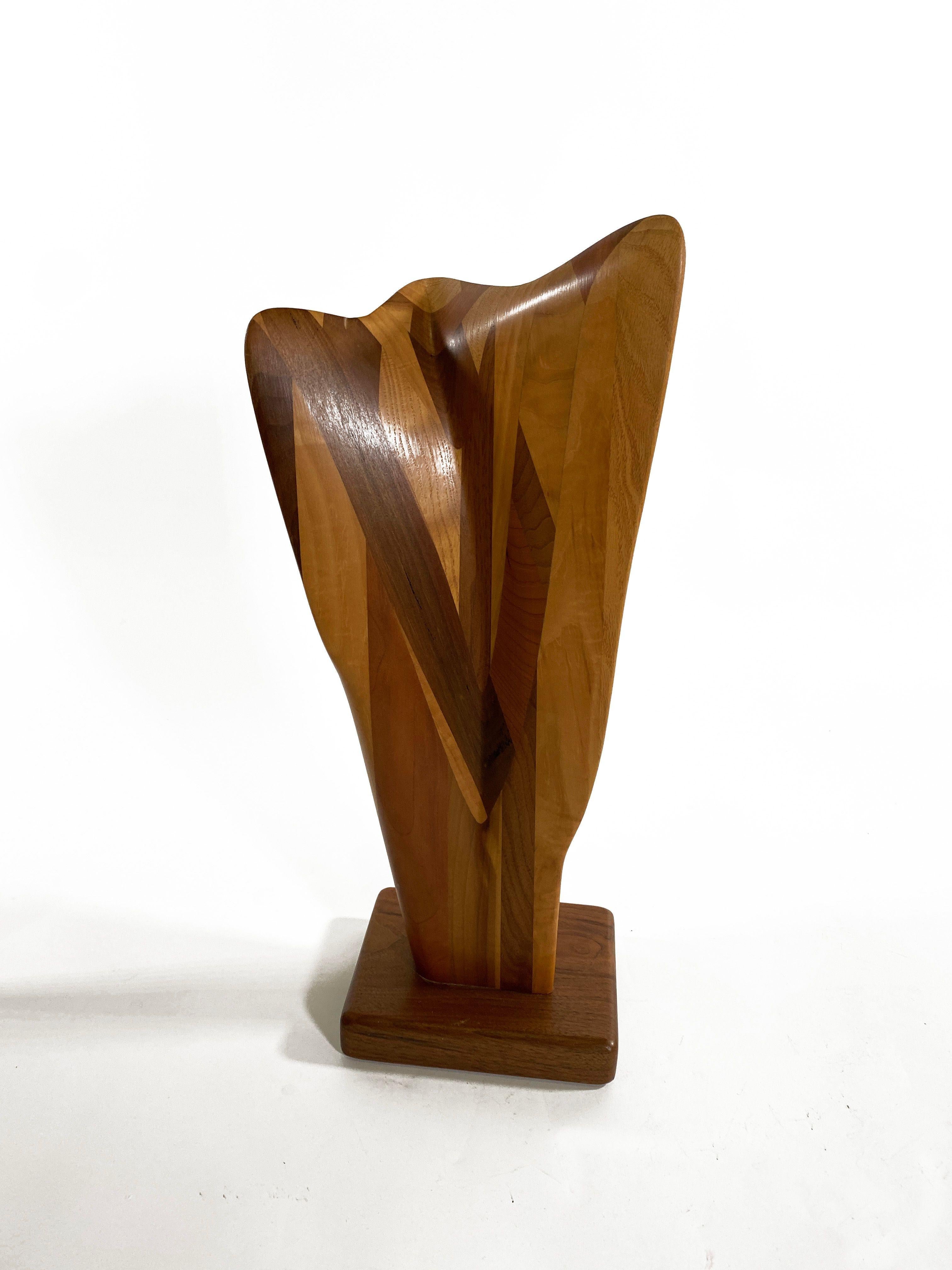 Late 20th Century Set of 3 American Modern Abstract Mixed Exotic Wood Sculptures, Paul LaMontagne For Sale