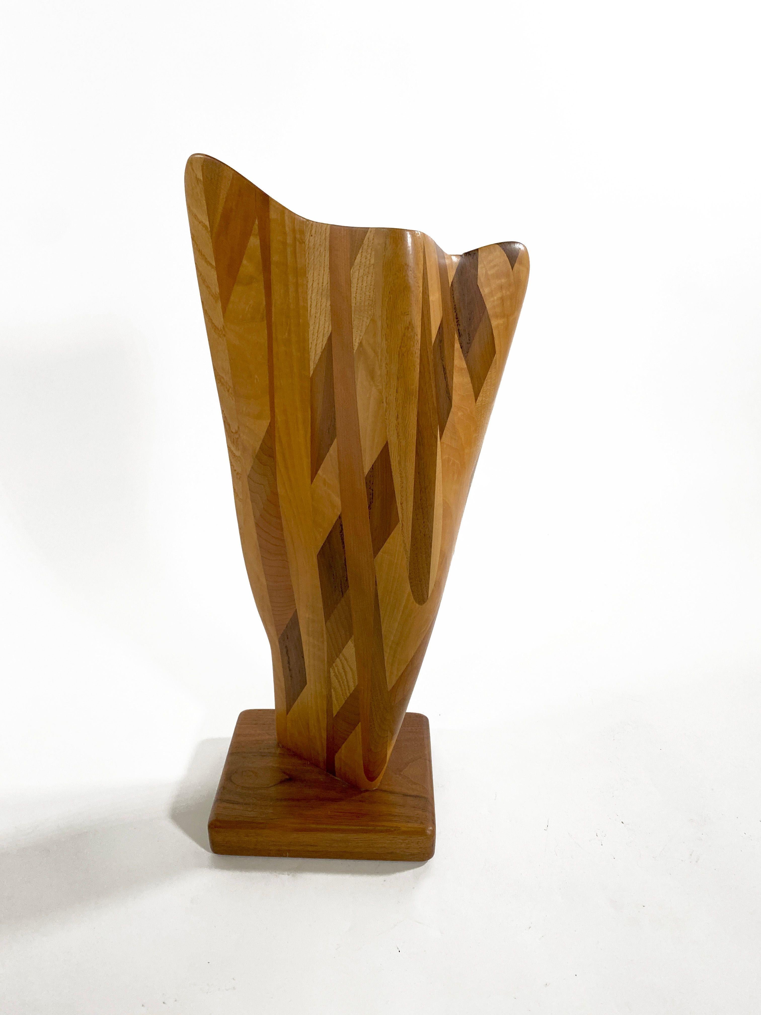 Set of 3 American Modern Abstract Mixed Exotic Wood Sculptures, Paul LaMontagne For Sale 1