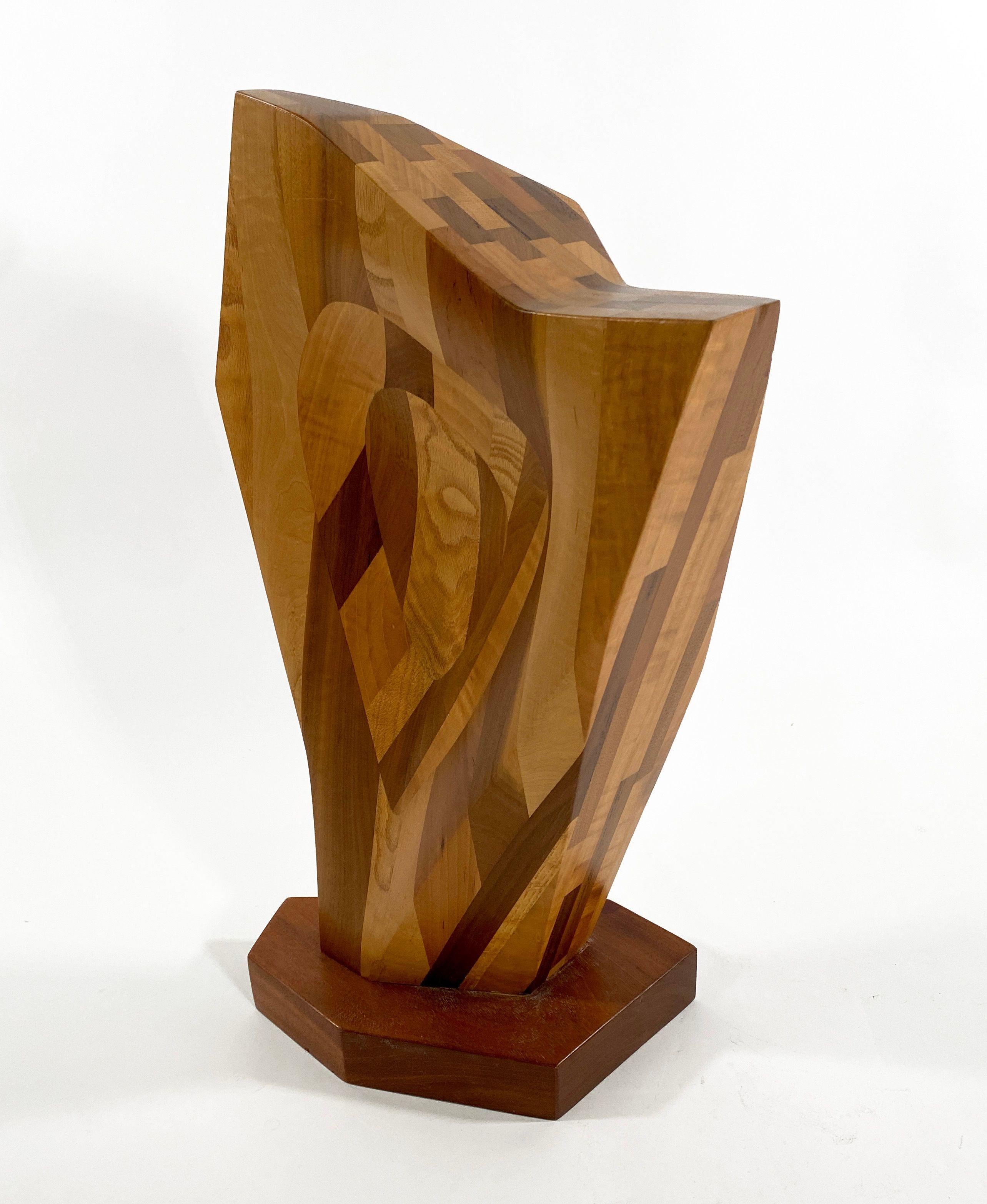 Set of 3 American Modern Abstract Mixed Exotic Wood Sculptures, Paul LaMontagne For Sale 2