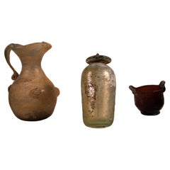 Set of 3 Ancient Roman Glass Vessels