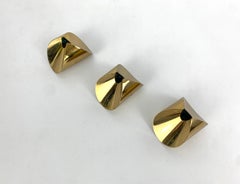 Set of 3 Aniara Candlesticks solid Brass by Pierre Forssell Skultuna Sweden 1960