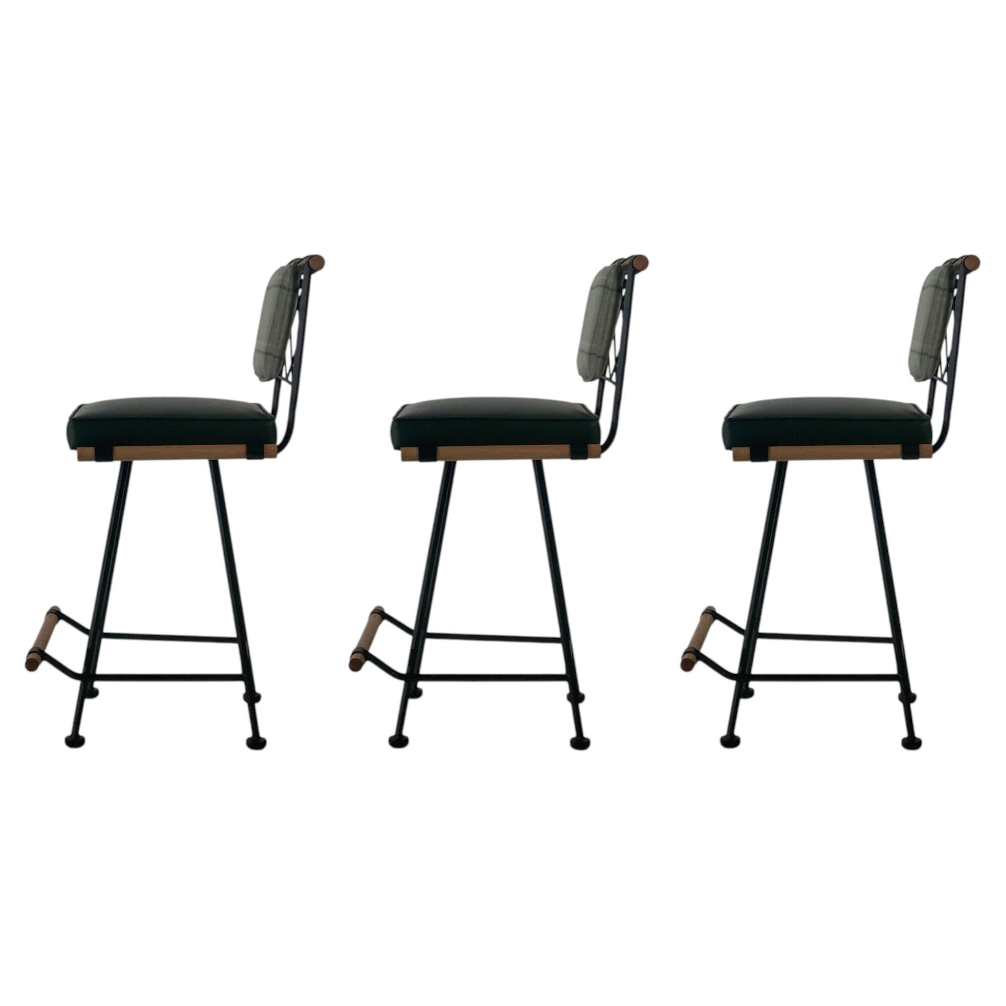 Set of 3 'Antibes' Counter Stools by Design Frères, in COL & COM