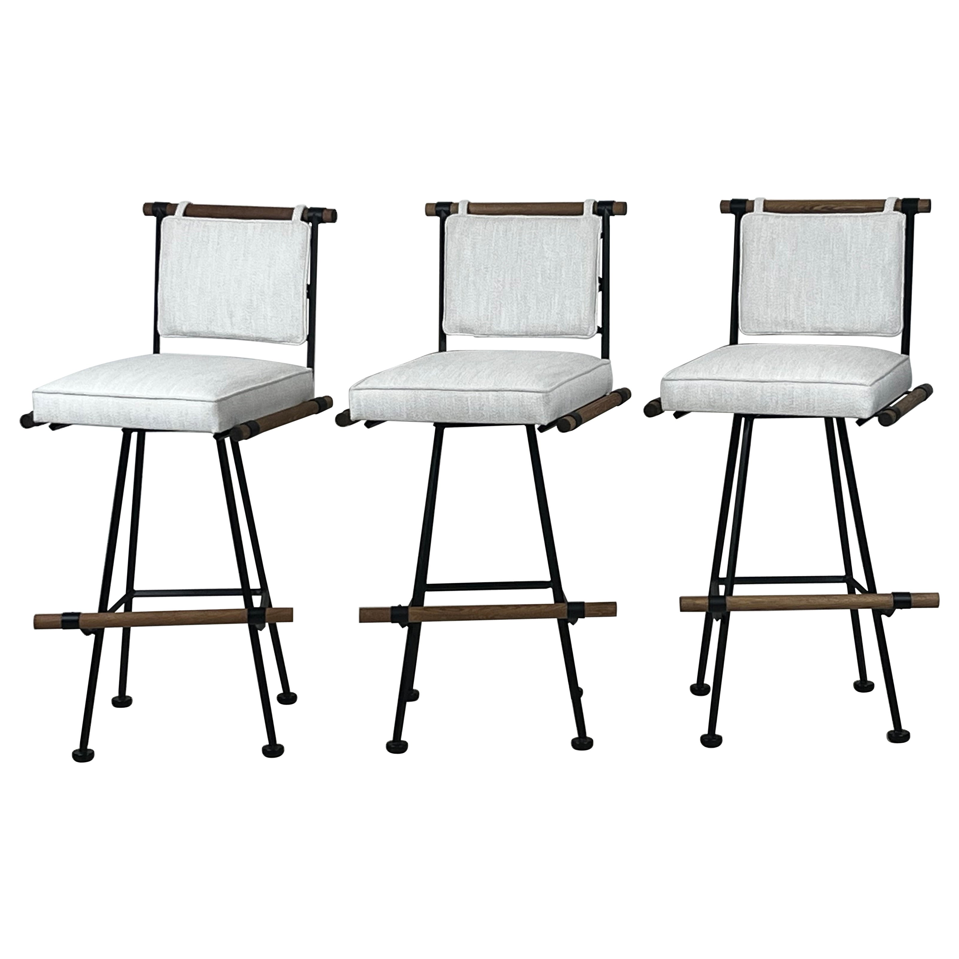 Juego de 3 taburetes de bar giratorios Antibes de Design Frères, en COM