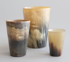 Set of 3 Antique 19th Century English Horn Stirrup Cups