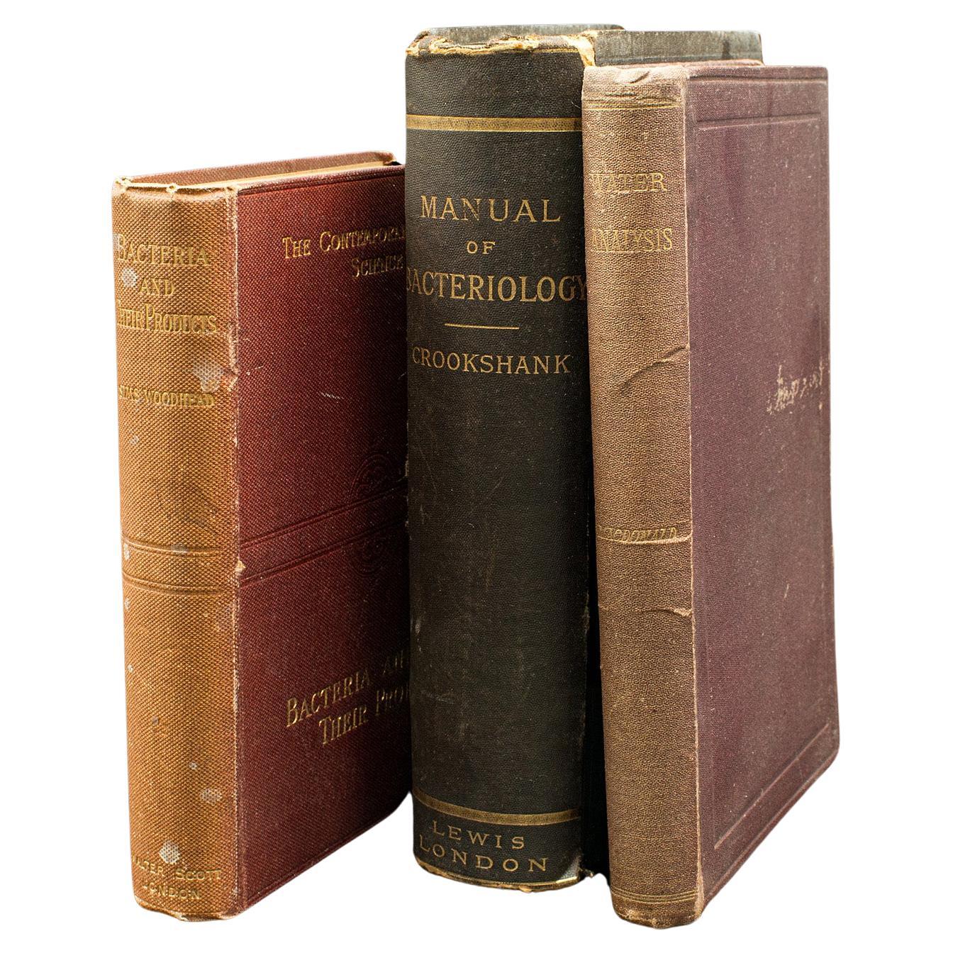 Set of 3 Antique Biology Interest Books, English Scientific Reference, Victorian For Sale