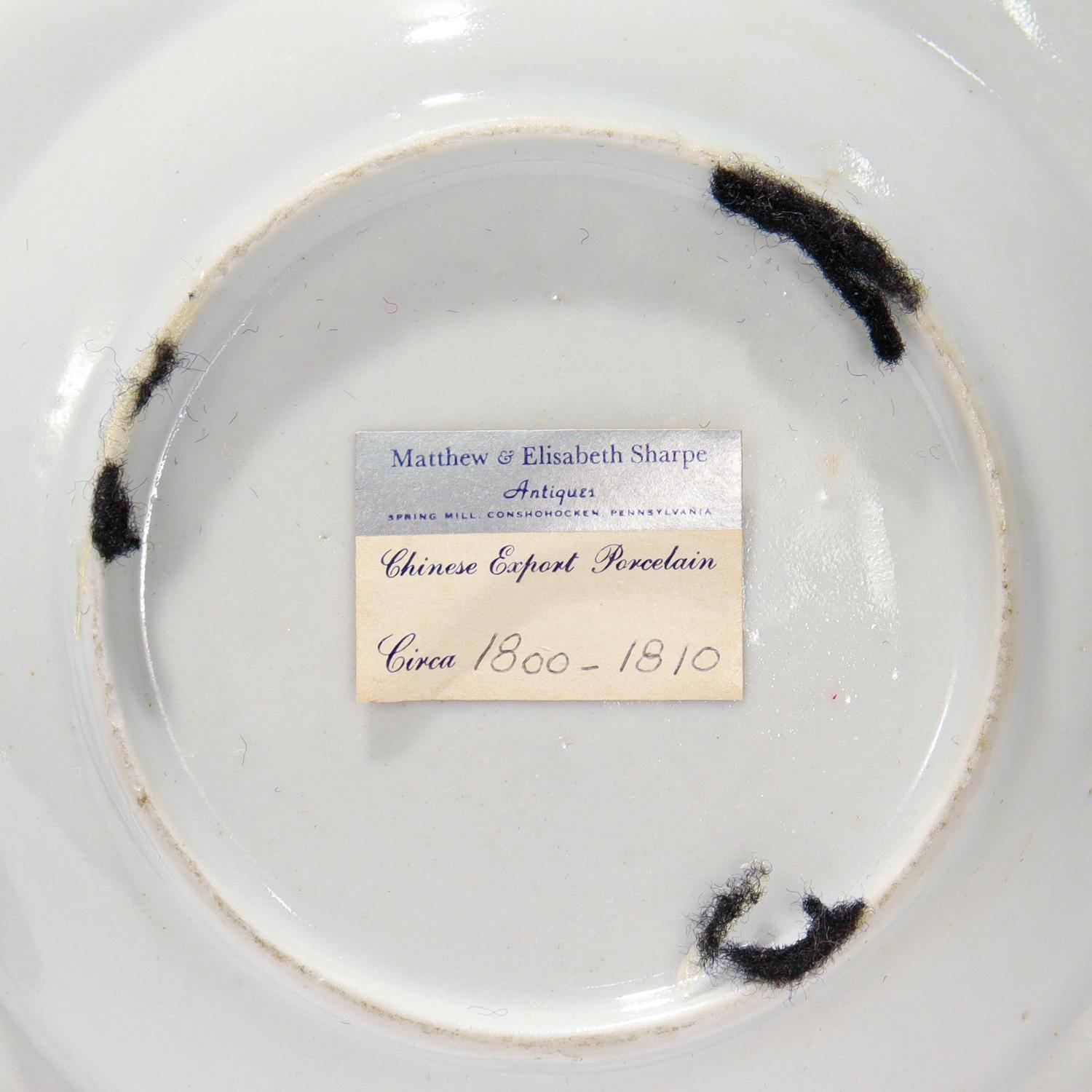 Set of 3 Antique Blue & White Chinese Export Nanking Porcelain Saucers or Plates For Sale 5