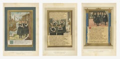 Set of 3 Antique Chromolithographs, Thomassine Spinola of Genoa, 1882
