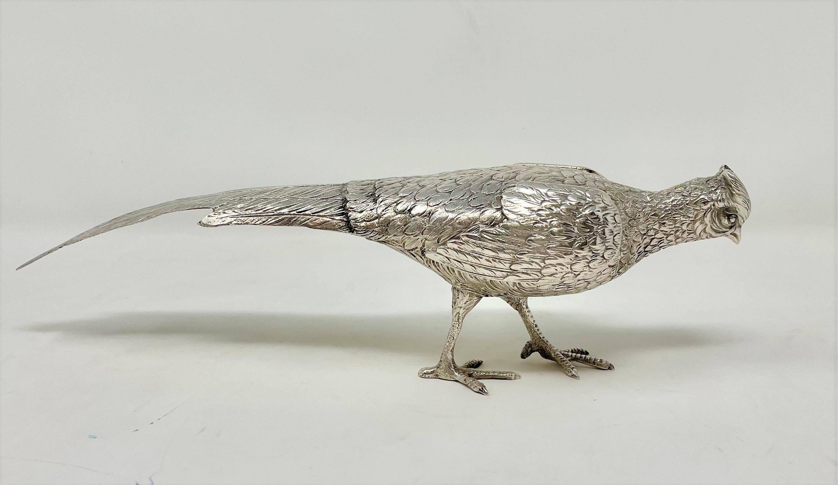 Set of 3 Antique Continental Silver '.800' Peacock Sculptures, circa 1920-1940's In Good Condition In New Orleans, LA
