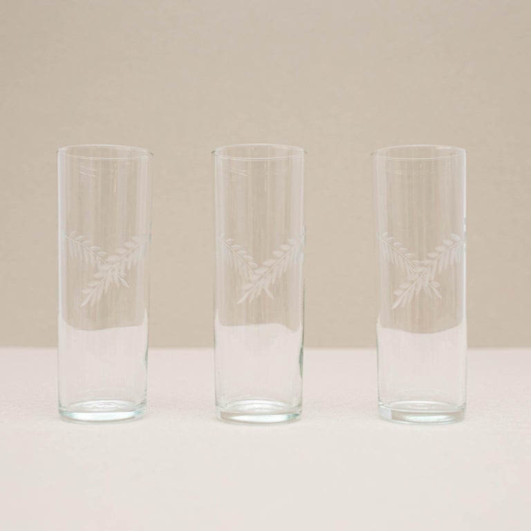 Set of 3 Antique Crystal Glasses, circa 1970 For Sale at 1stDibs