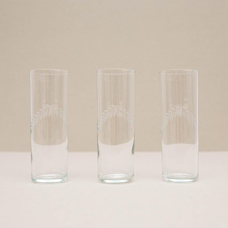 Set of 3 Antique Crystal Glasses, circa 1970 For Sale at 1stDibs
