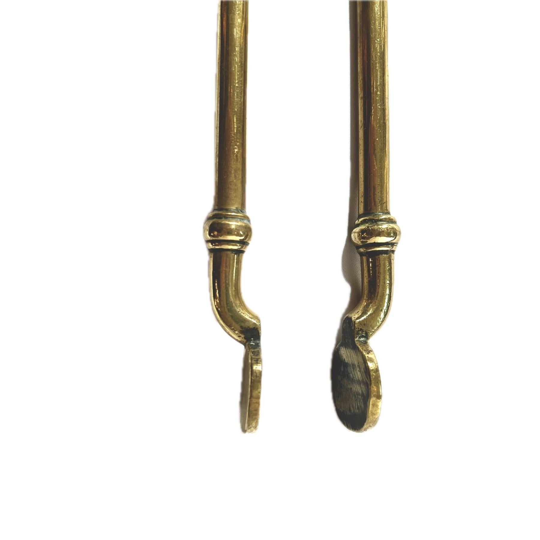Set of 3 Antique English Brass Fire Tools, Circa 1890 For Sale 2