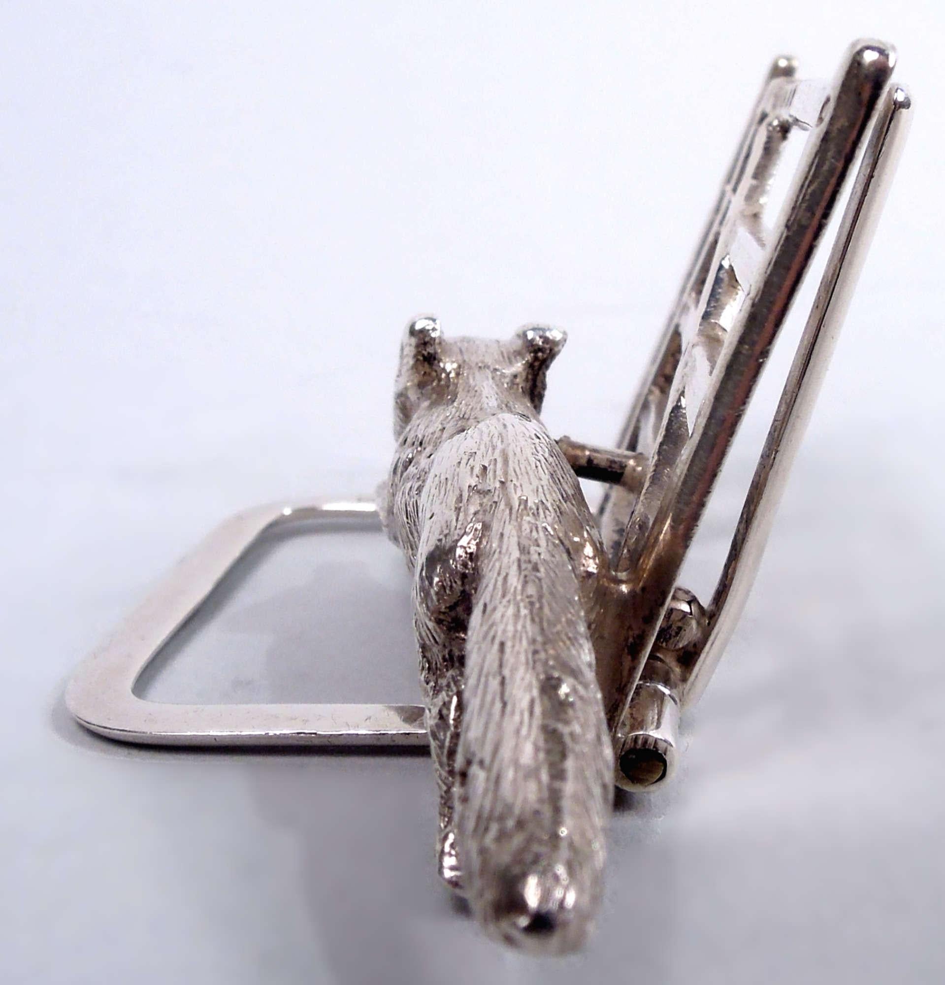 Set of 3 Antique English Edwardian Fox & Gate Place Card Holders (Britisch) im Angebot