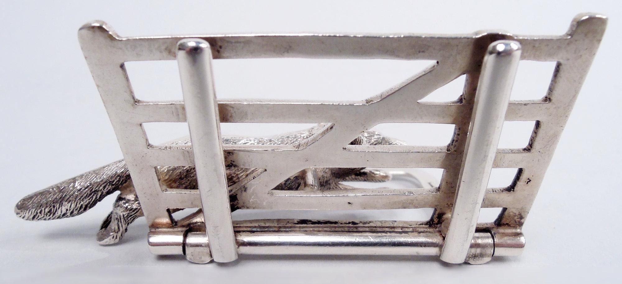 Set of 3 Antique English Edwardian Fox & Gate Place Card Holders im Zustand „Gut“ im Angebot in New York, NY