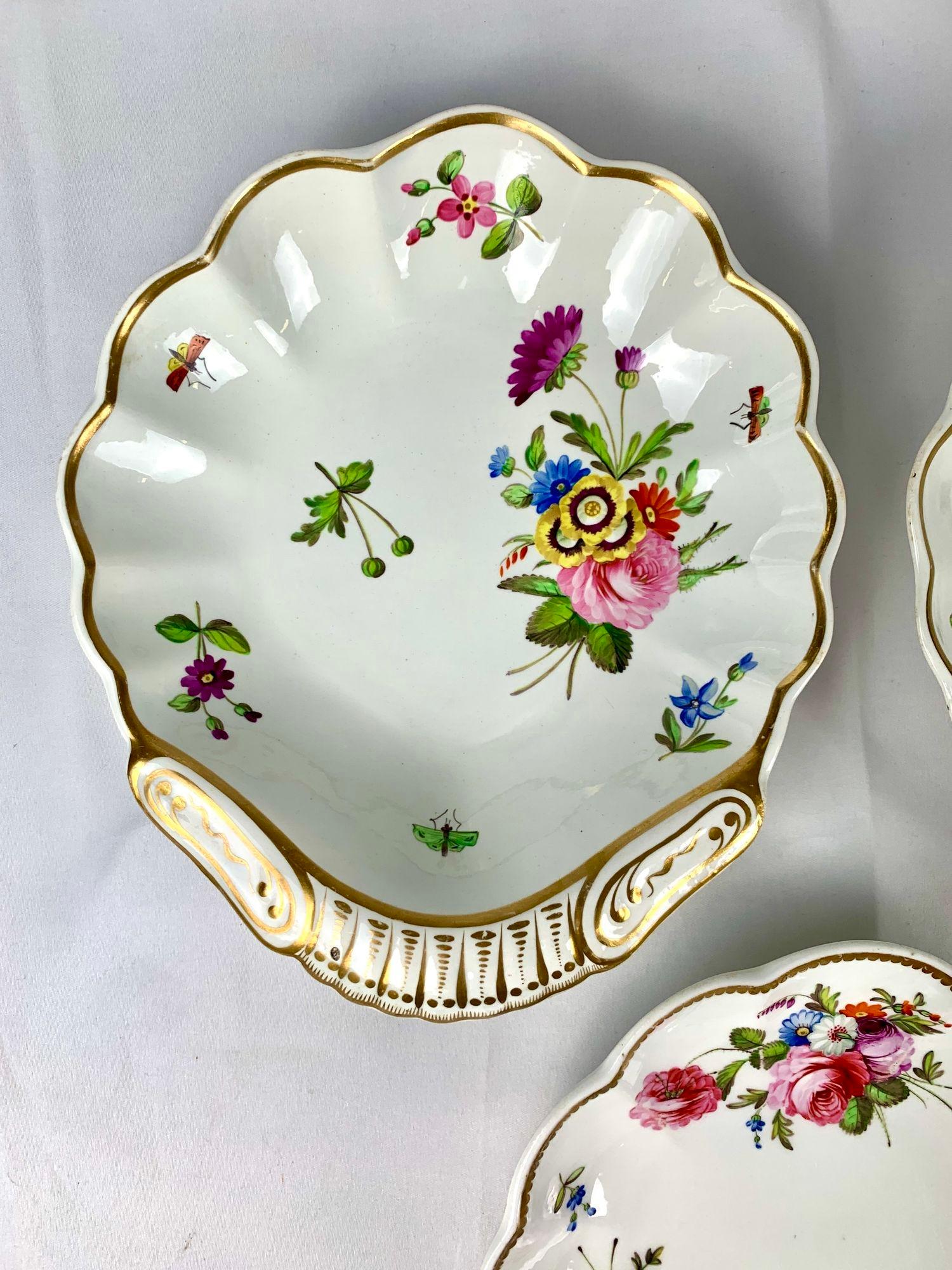 Set von 3 antiken englischen Muschelschalenförmigen Geschirr- und Perlenwaren, um 1825 im Angebot 2