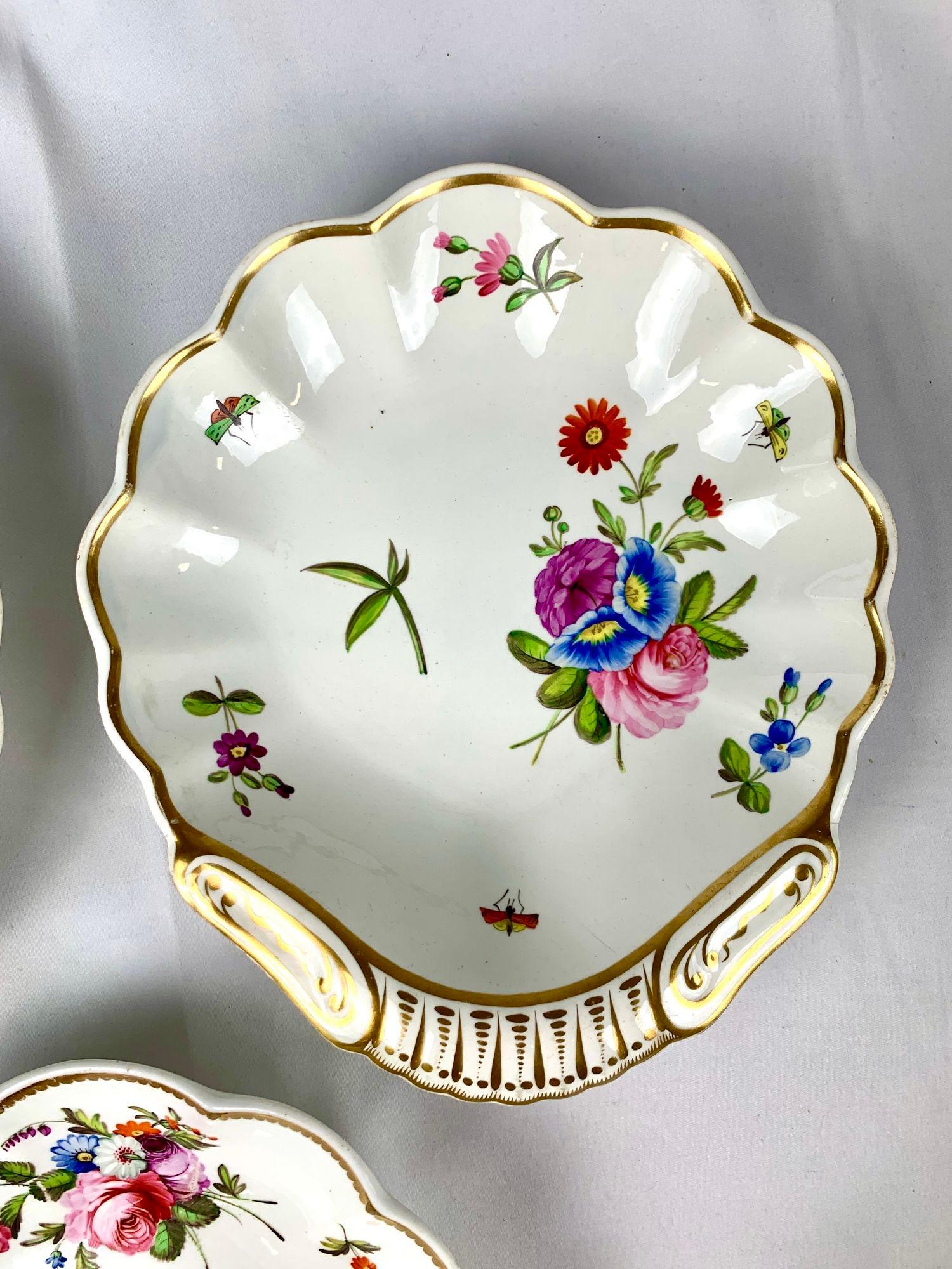 Set von 3 antiken englischen Muschelschalenförmigen Geschirr- und Perlenwaren, um 1825 im Angebot 4