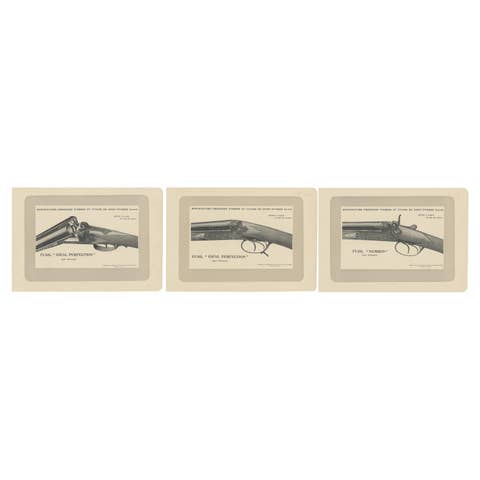 Set of 3 Antique Gun Prints by Mahler '1907'