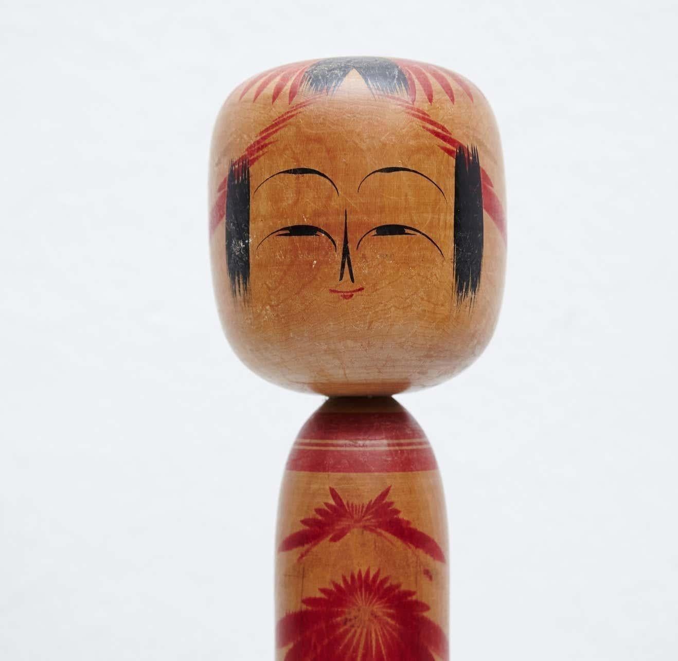 Ensemble de 3 poupées Kokeshi japonaises anciennes - Début du 20e siècle, Japon du Nord en vente 10
