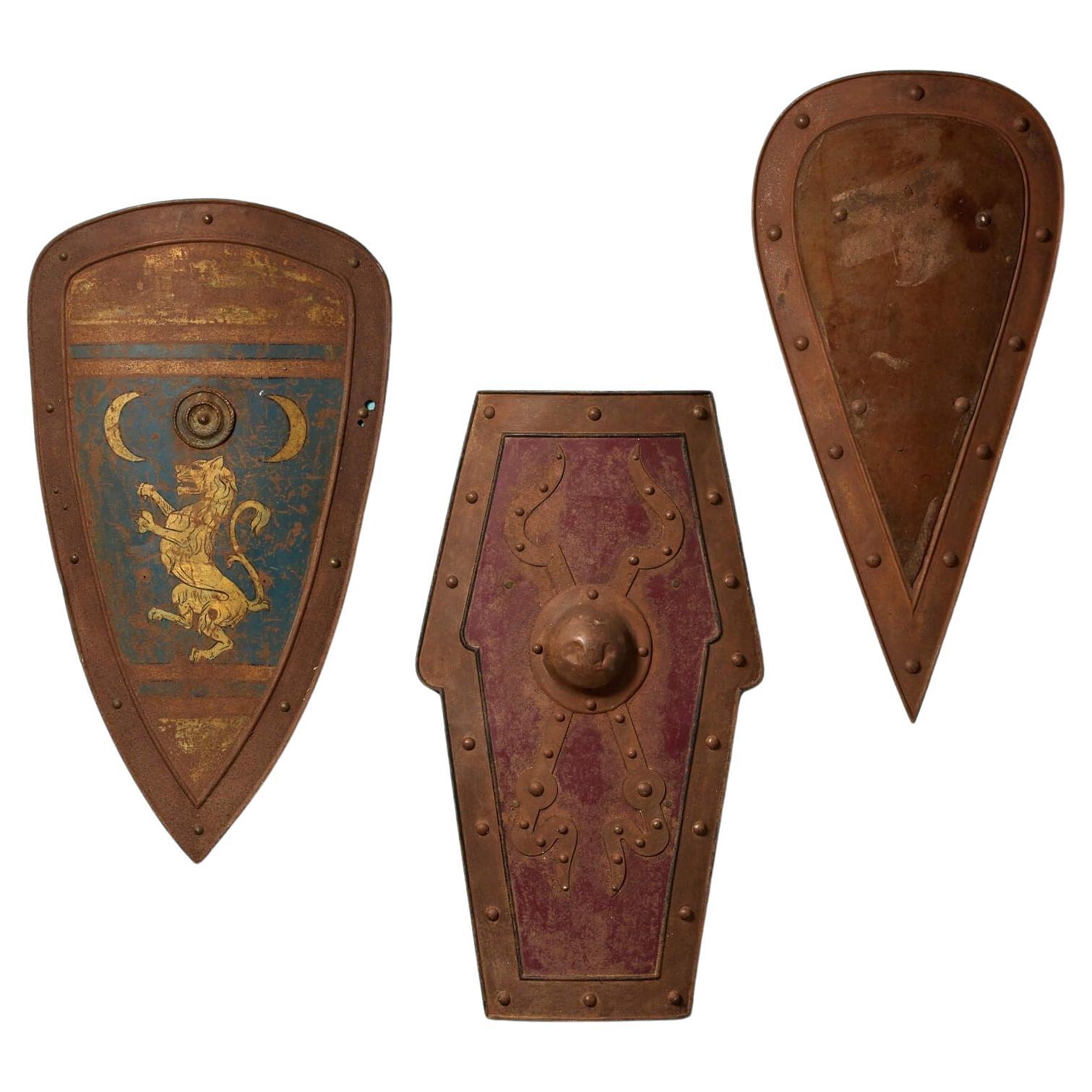 Set of 3 Antique Medieval Style Shields For Sale