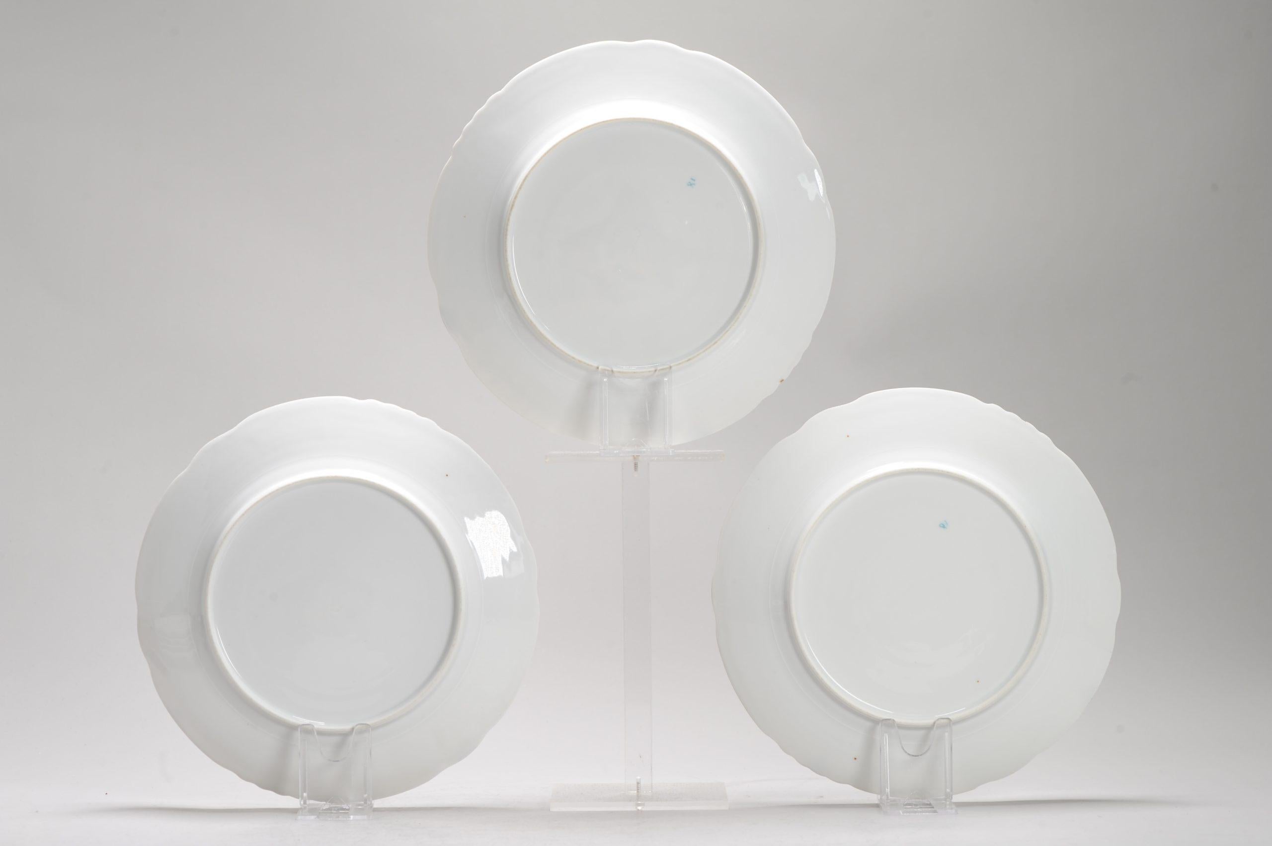 Set of 3 Antique Porcelain Dinner Dishes Fishes, Austria, Ca 1900 In Good Condition For Sale In Amsterdam, Noord Holland