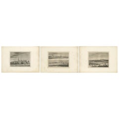Set of 3 Antique Prints of Flanders and Holland, 'circa 1820'