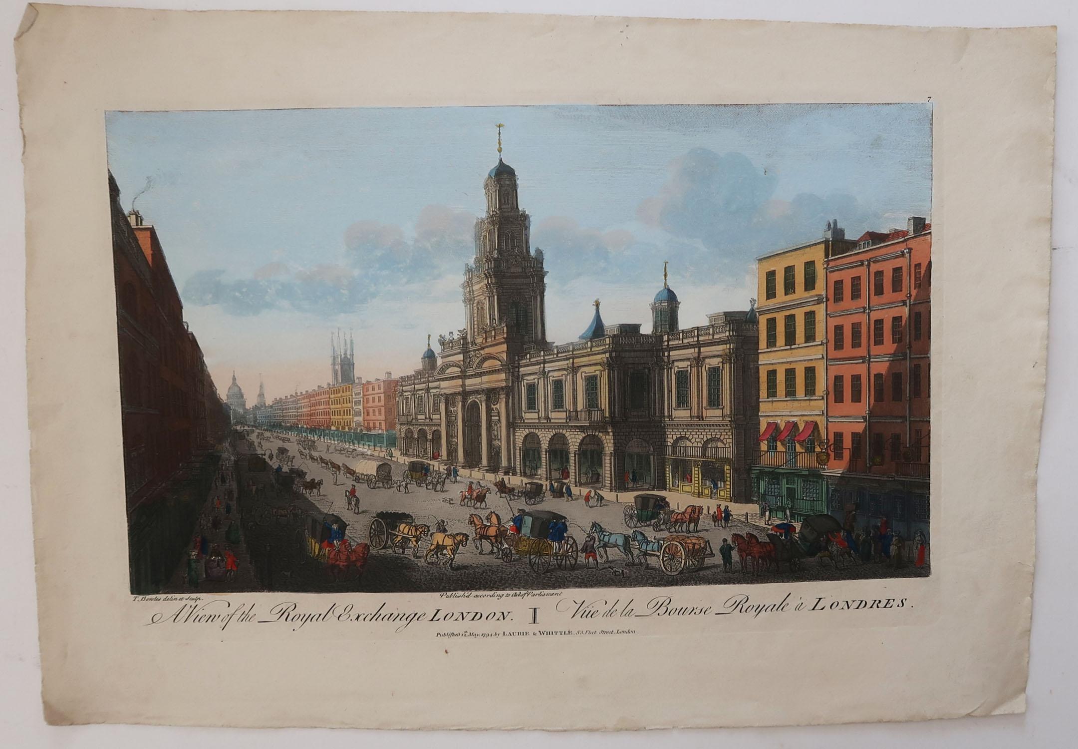 English Set of 3 Antique Prints of London After Thomas Bowles, circa 1820