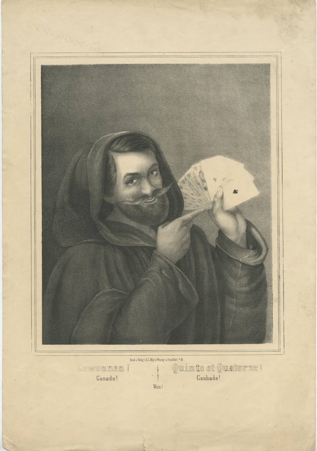 Set of 3 Antique Prints of Monks committing Sins by May & Wirsing, 'c.1850'