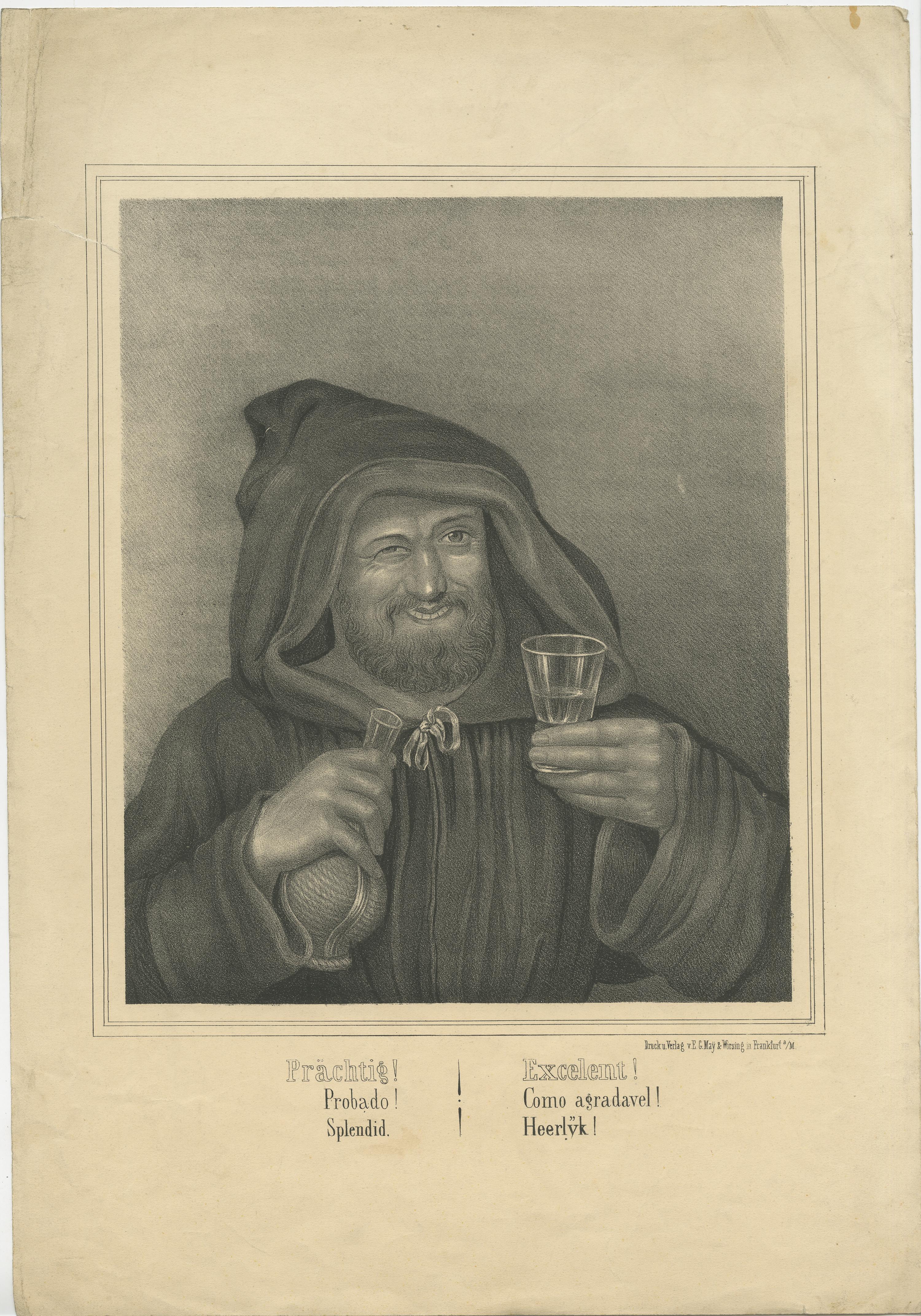 19th Century Set of 3 Antique Prints of Monks committing Sins by May & Wirsing, 'c.1850' For Sale