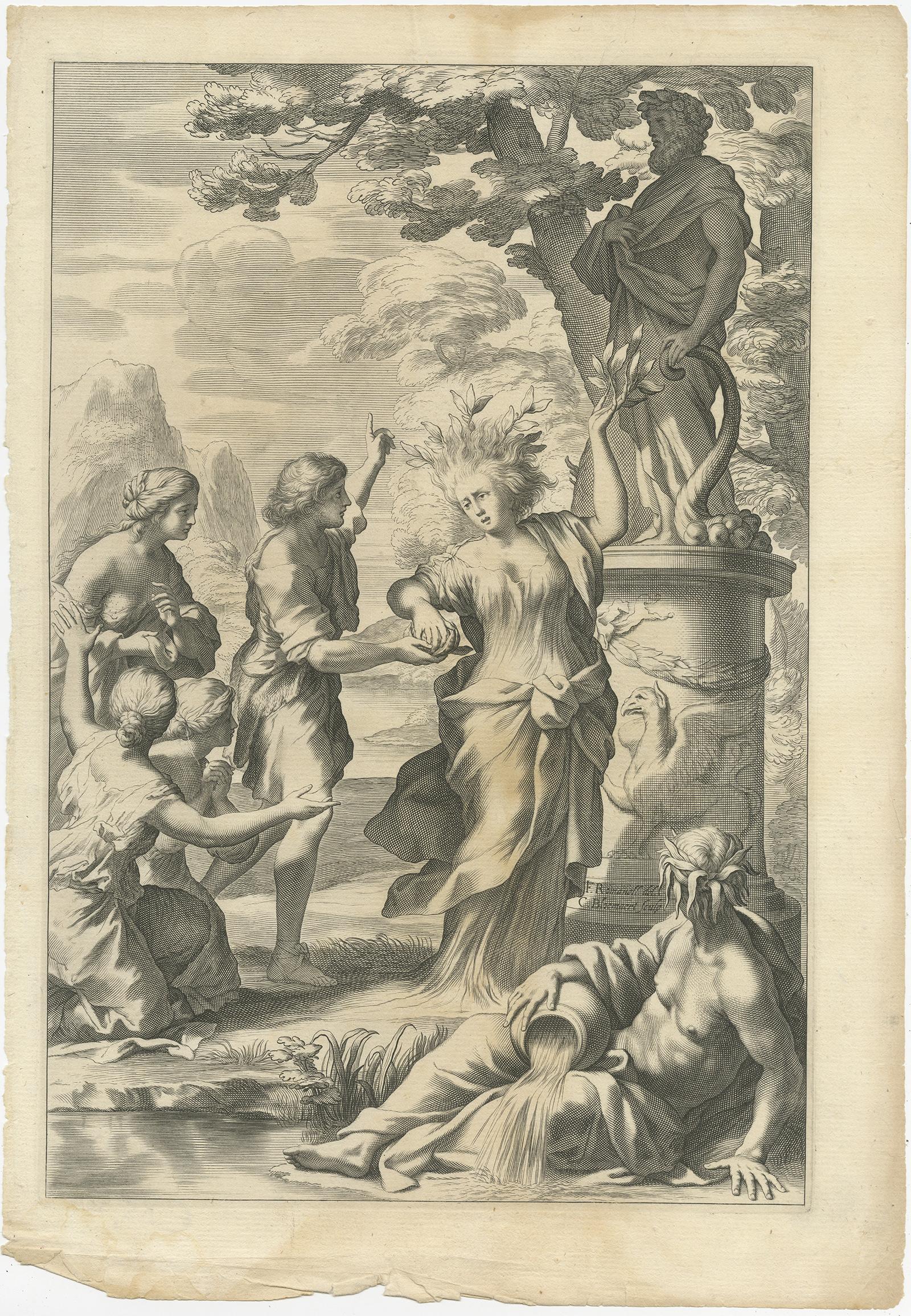 17th Century Set of 3 Antique Prints of Mythological Scenes on Lemon Varieties by Ferrari For Sale
