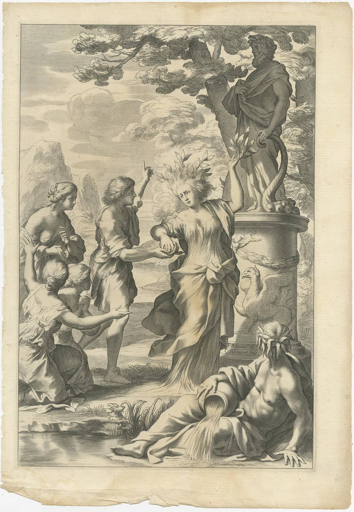 Set of 3 Antique Prints of Mythological Scenes on Lemon Varieties by Ferrari