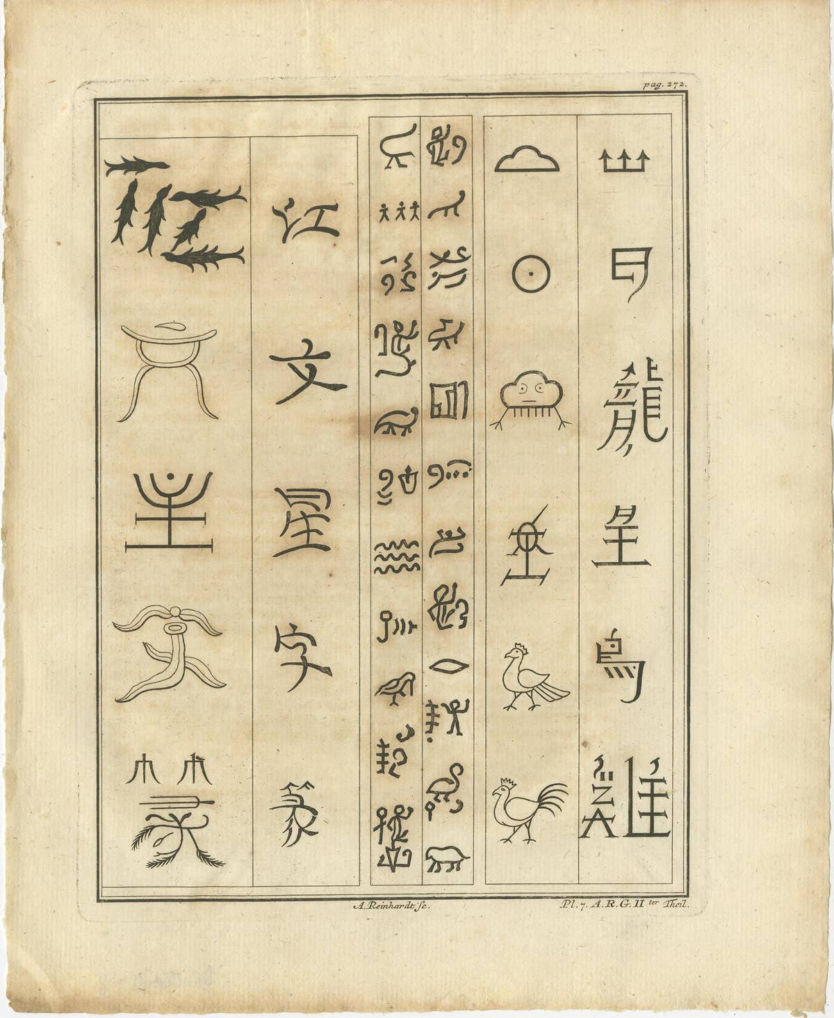 Set of 3 Original Antique Prints of the Column in Heliopolis and Hyroglyphs