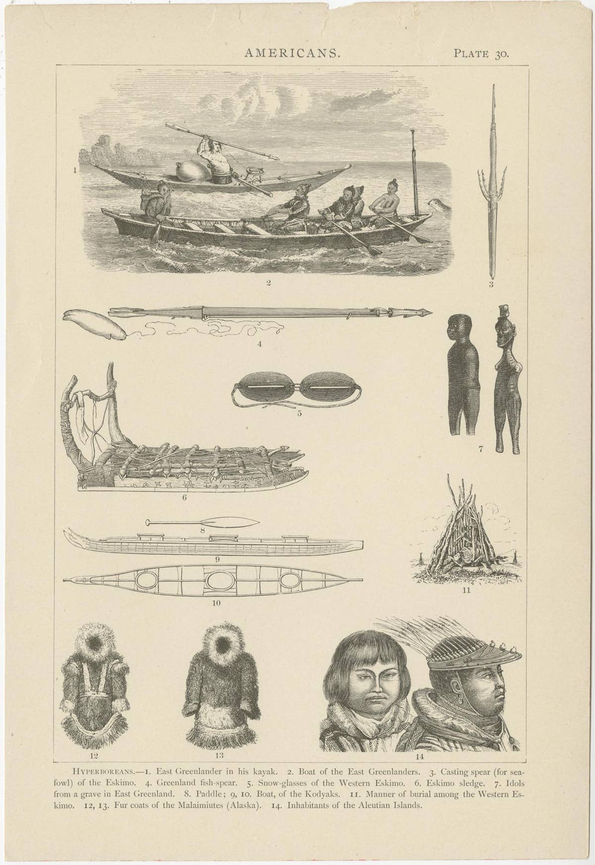 Set of 3 Antique Prints of Various Figures and Objects of Canada and Alaska