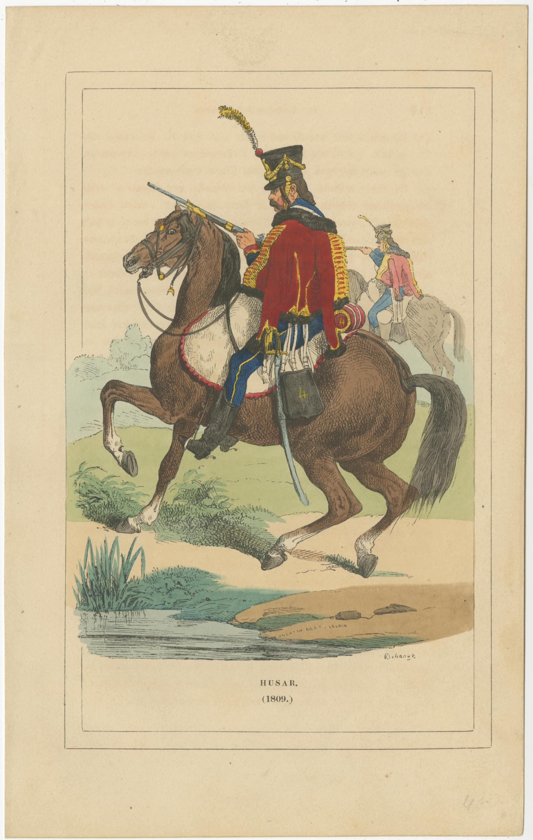 19th Century Set of 3 Antique Prints of Various Soldiers by Weber, '1843' For Sale