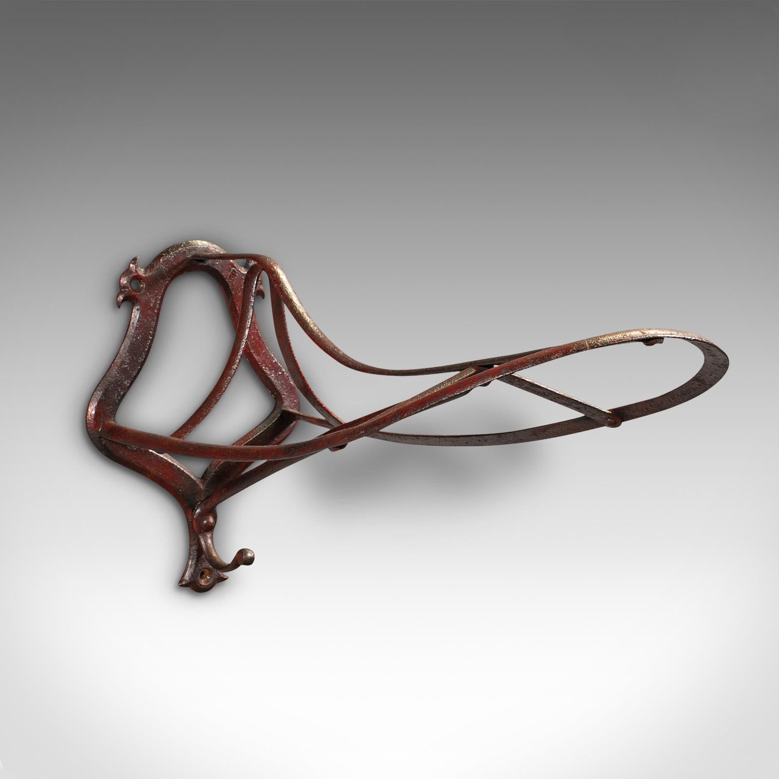 19th Century Set of 3 Antique Saddle Racks, English, Iron, Wall Mount, Equestrian, Victorian