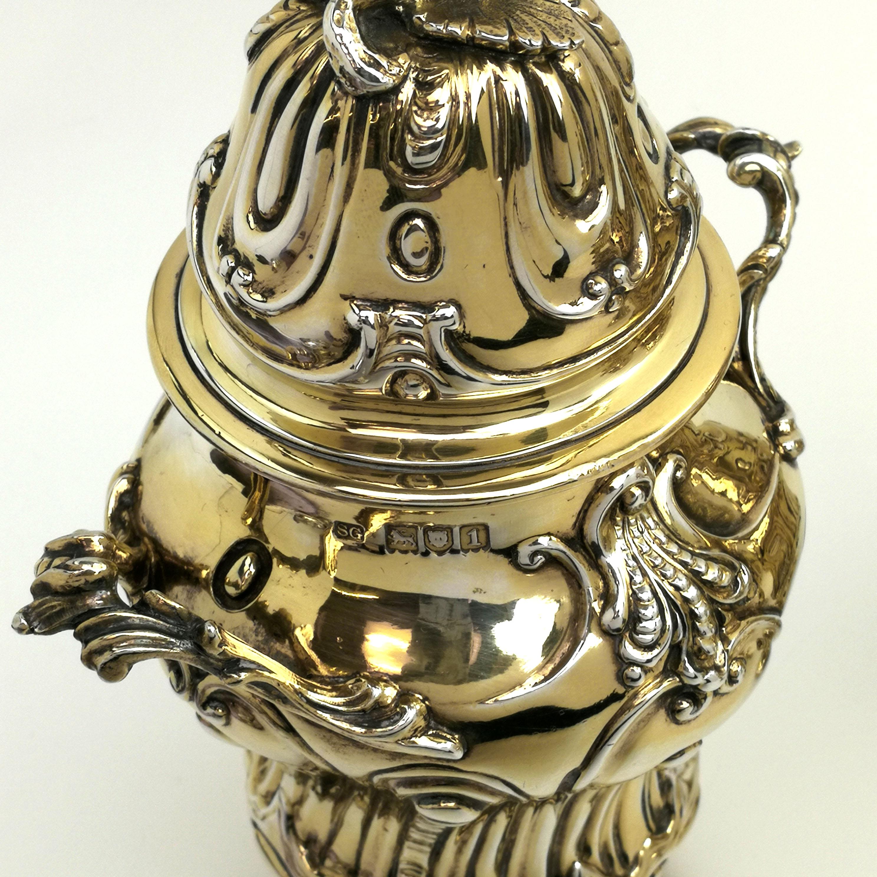 Set von 3 antiken, vergoldeten Teedosen aus Silber 1903-1906 Boxen im Angebot 3