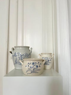 Satz von 3 antiken schwedischen Einmachgläsern aus Steinzeug, Rörstrand & Gustavsberg, c.