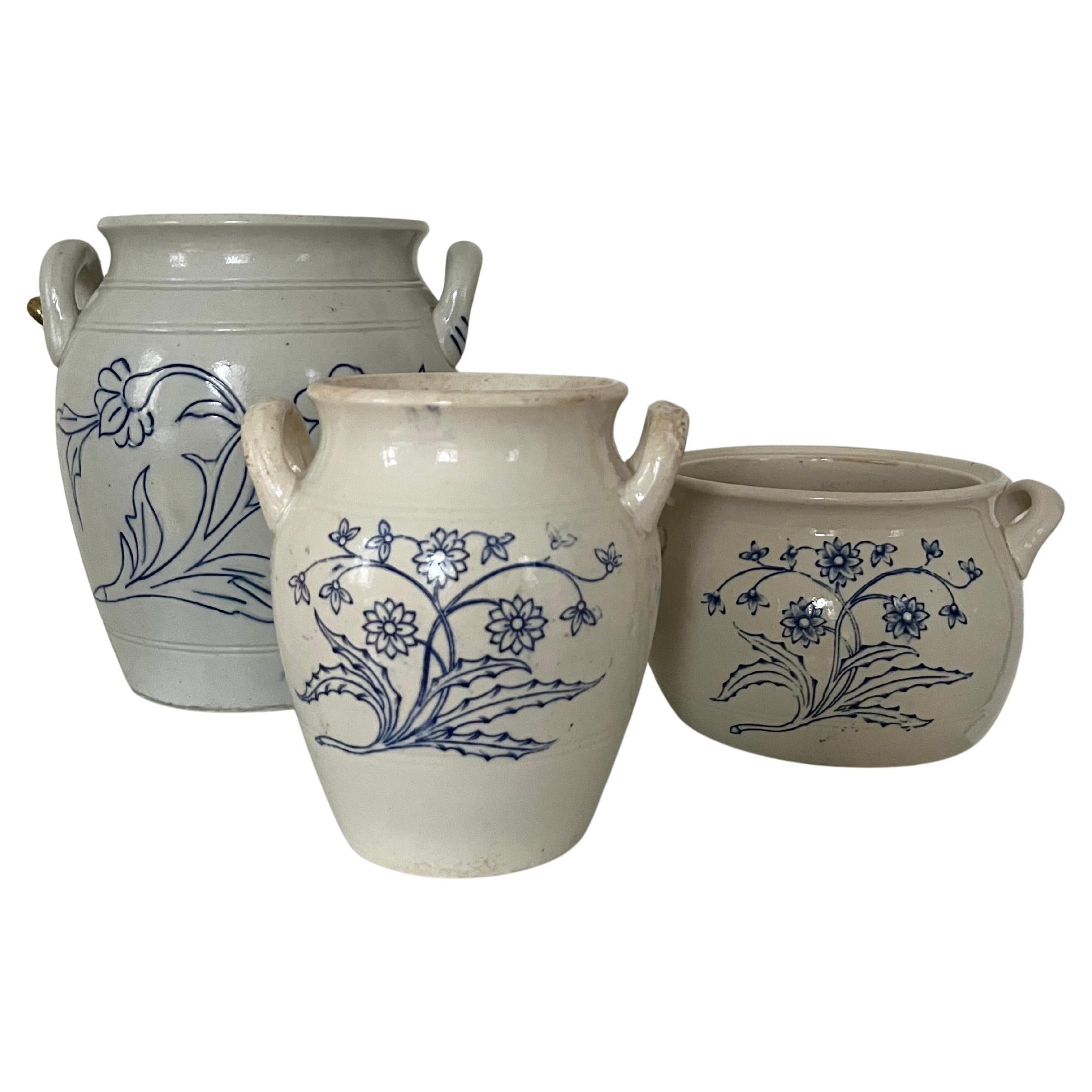Ensemble de 3 anciennes jarres de conservation en grès suédois, Rörstrand & Gustavsberg, c. en vente