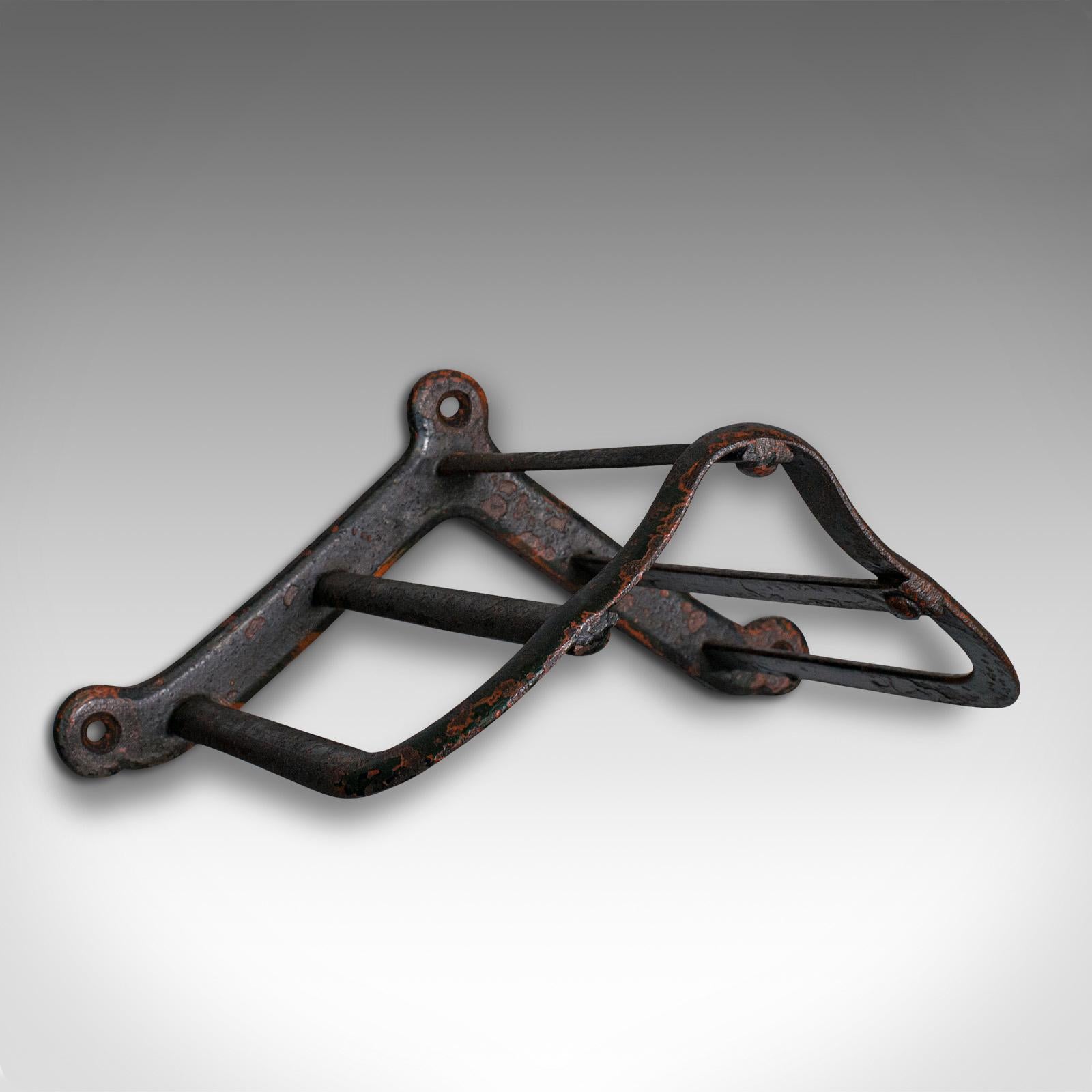 Wrought Iron Set of 3 Antique Tack Hanging Racks, English, Equestrian, Wall Mount, Victorian