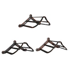 Set of 3 Antique Tack Hanging Racks, English, Equestrian, Wall Mount, Victorian