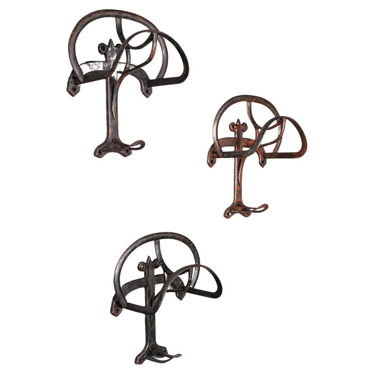 Set of 3 Antique Tack Rests, English, Equestrian, Hall, Kitchen Rack