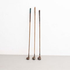 Set of 3 Antique Wood Golf Clubs, circa 1930