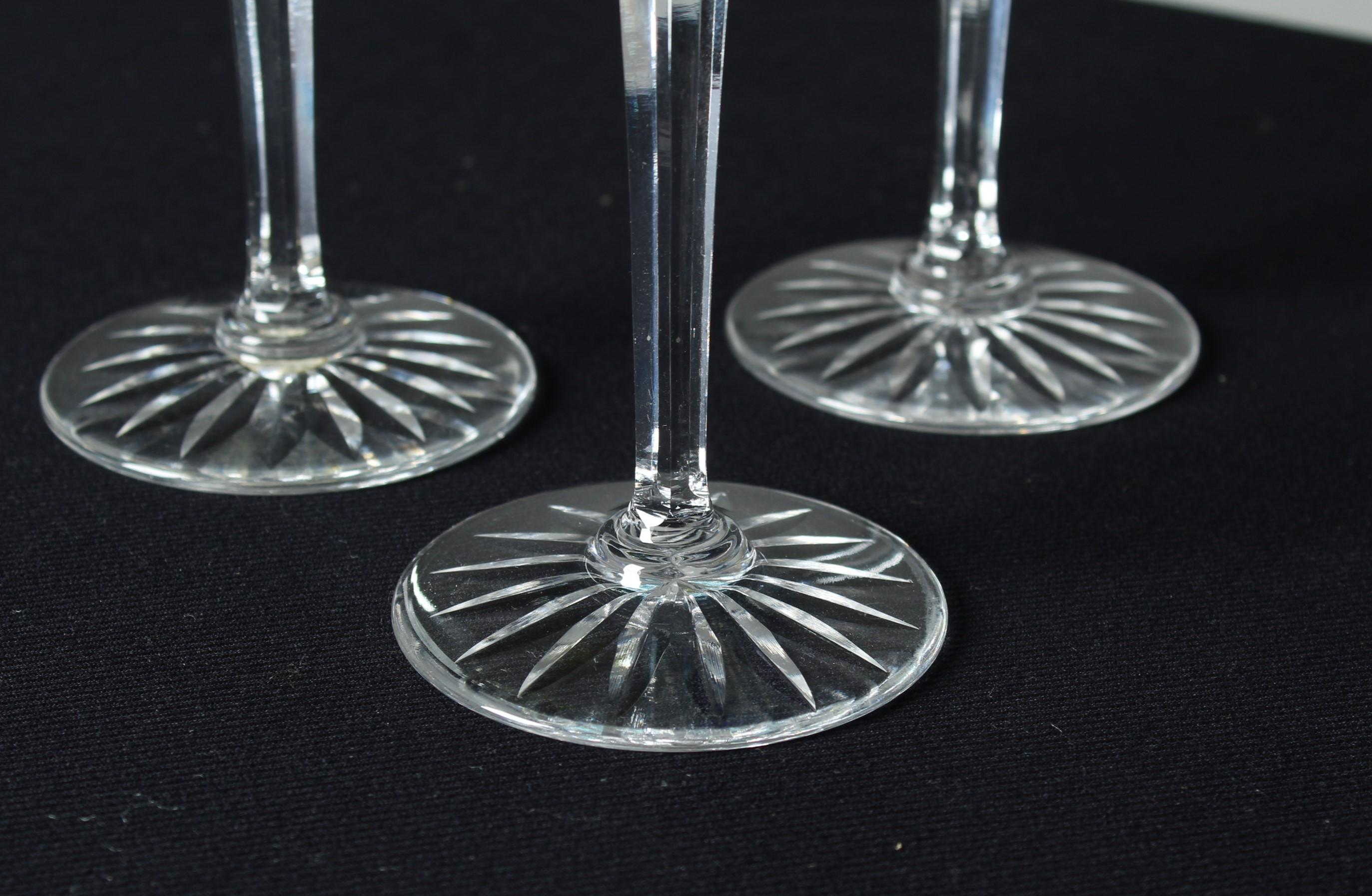 3 Bohemian Aperitif Glasses, 1880s, France, Crystal Glass  In Good Condition For Sale In Greven, DE