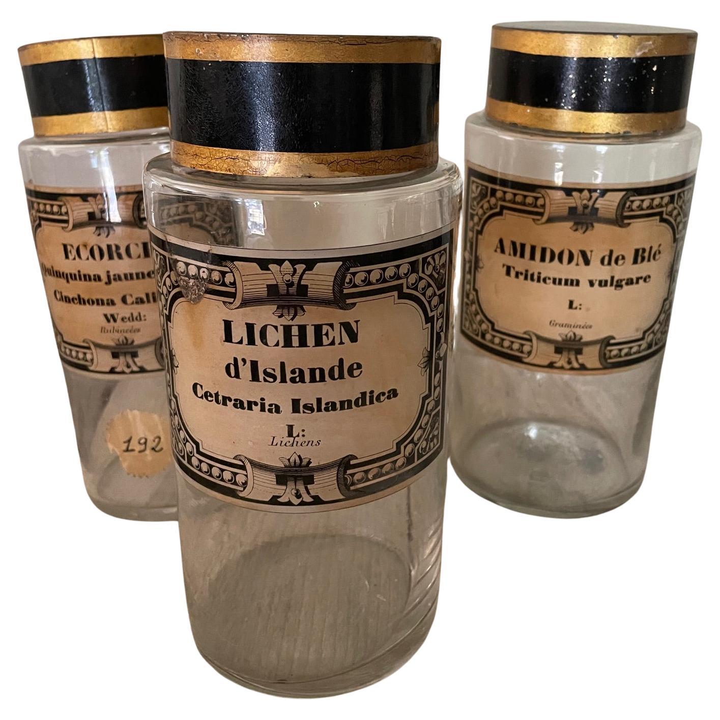 Set of 3 apothecary jars