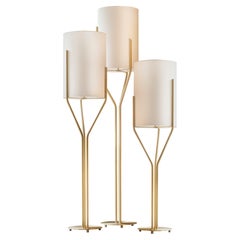 Set of 3 Arborescence Satin Brass Floor Lamps by Hervé Langlais