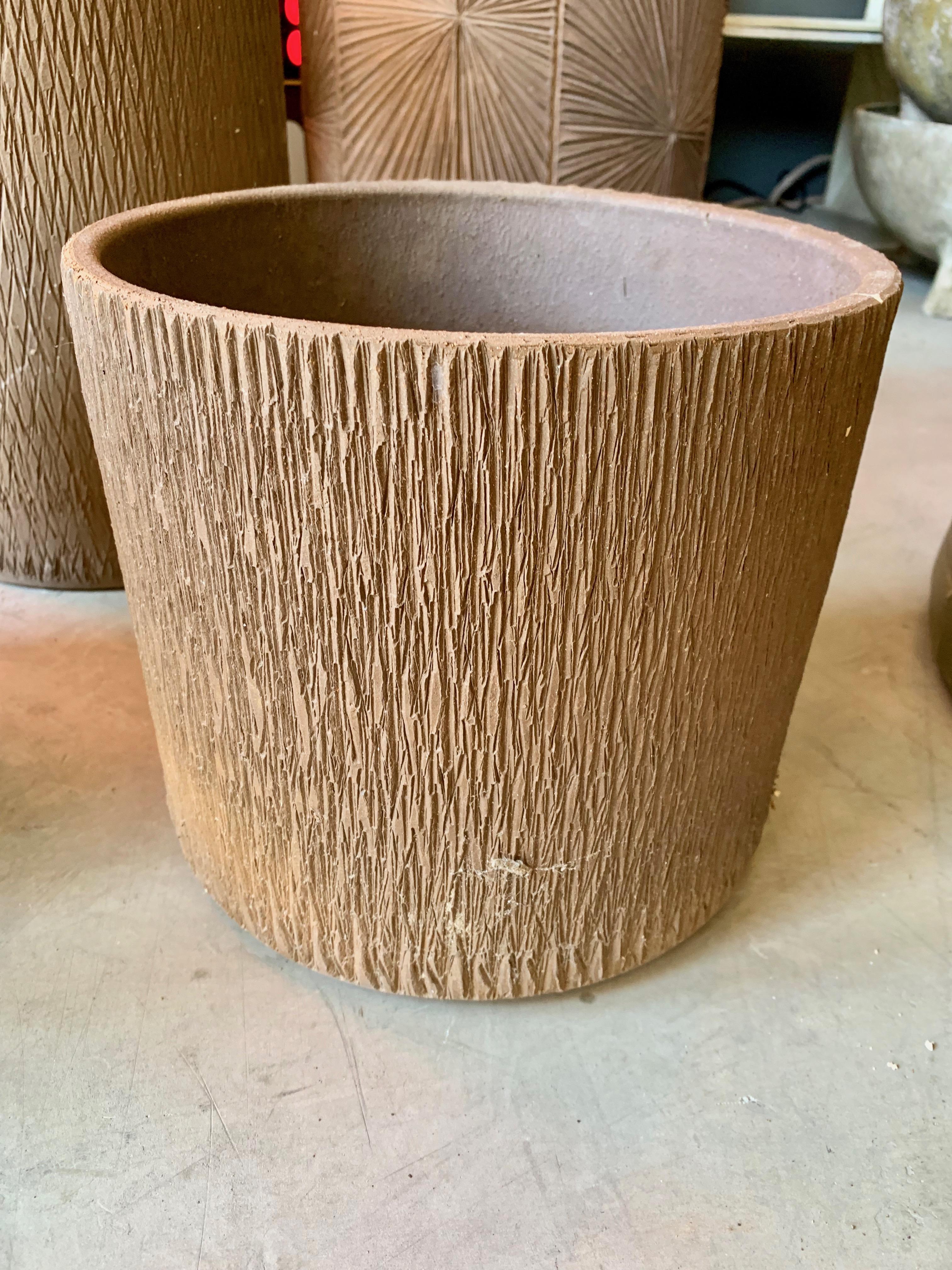Late 20th Century Set of 3 Architectural Pottery Planters by Gainey Ceramics