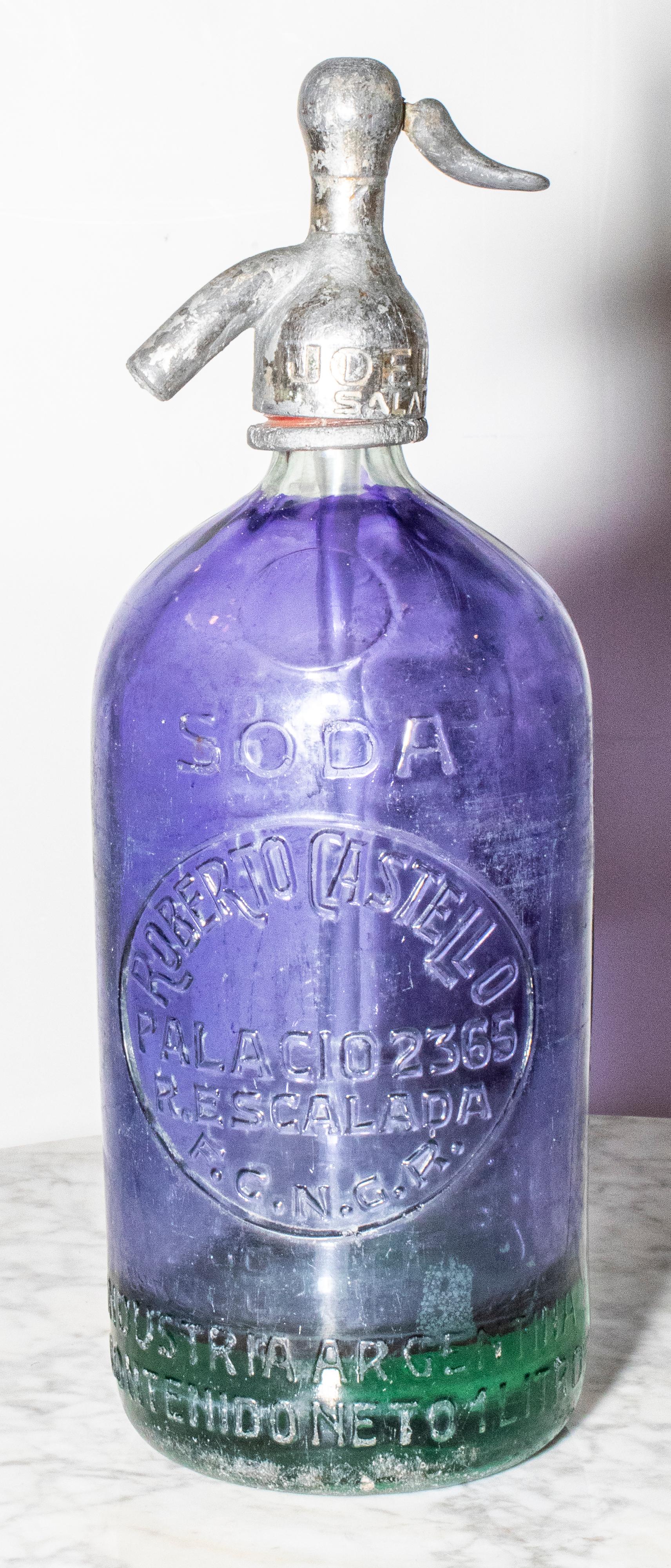 Metal Set of 3 Argentina Art Deco Seltzer Bottles