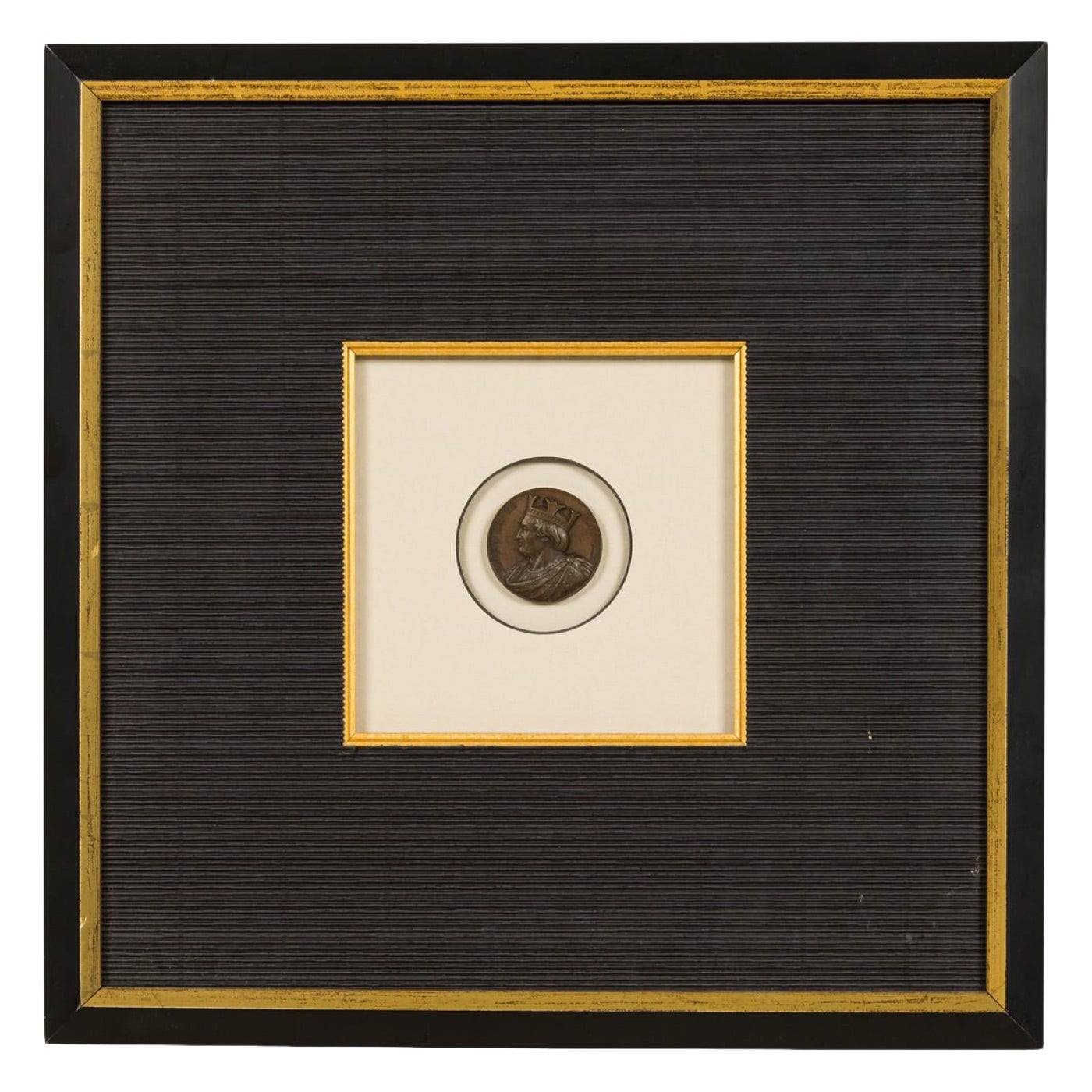 Set of 3 Armand Auguste Caqué French Empire Framed Commemorative Coins