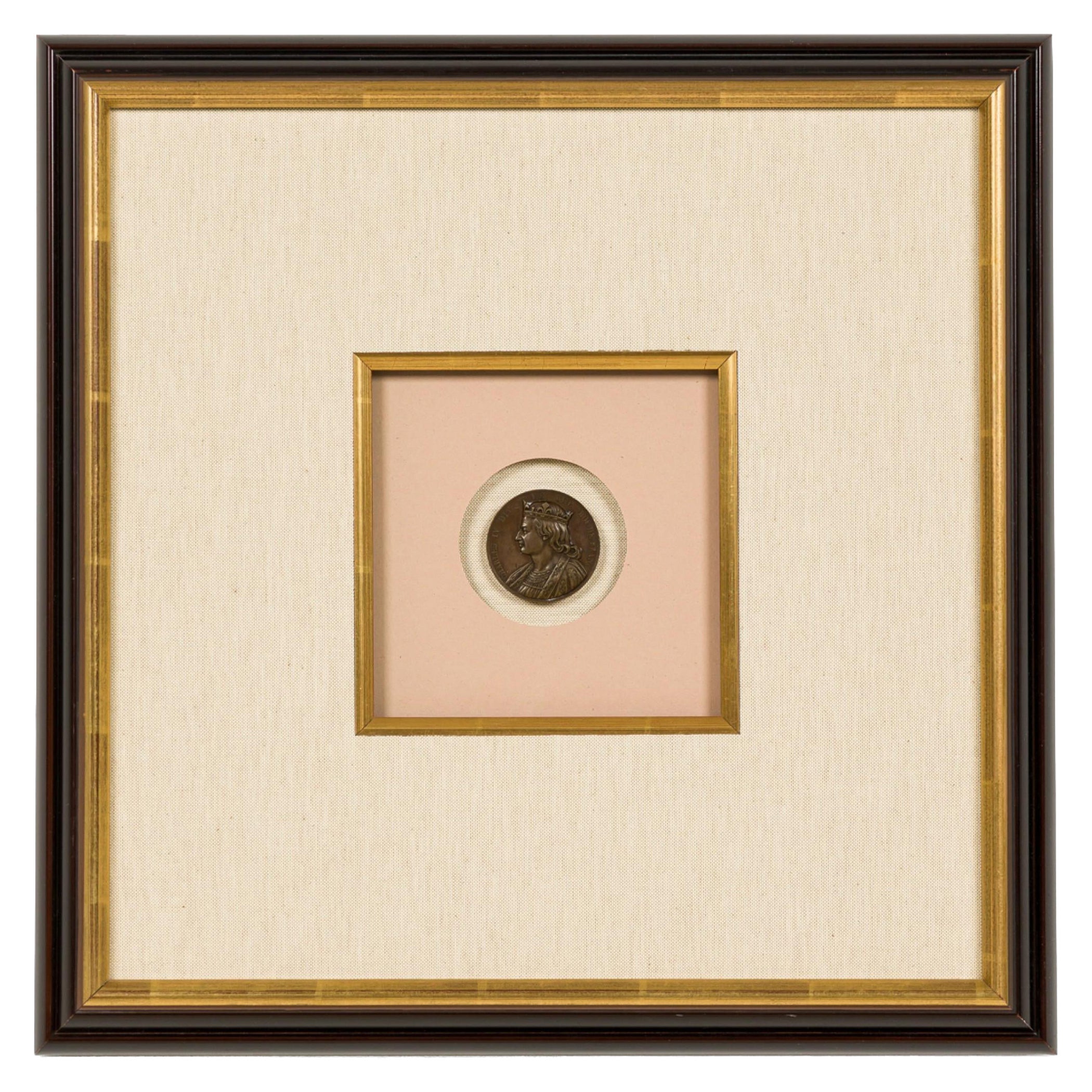 Set of 3 Armand Auguste Caqué French Empire Framed Commemorative Coins