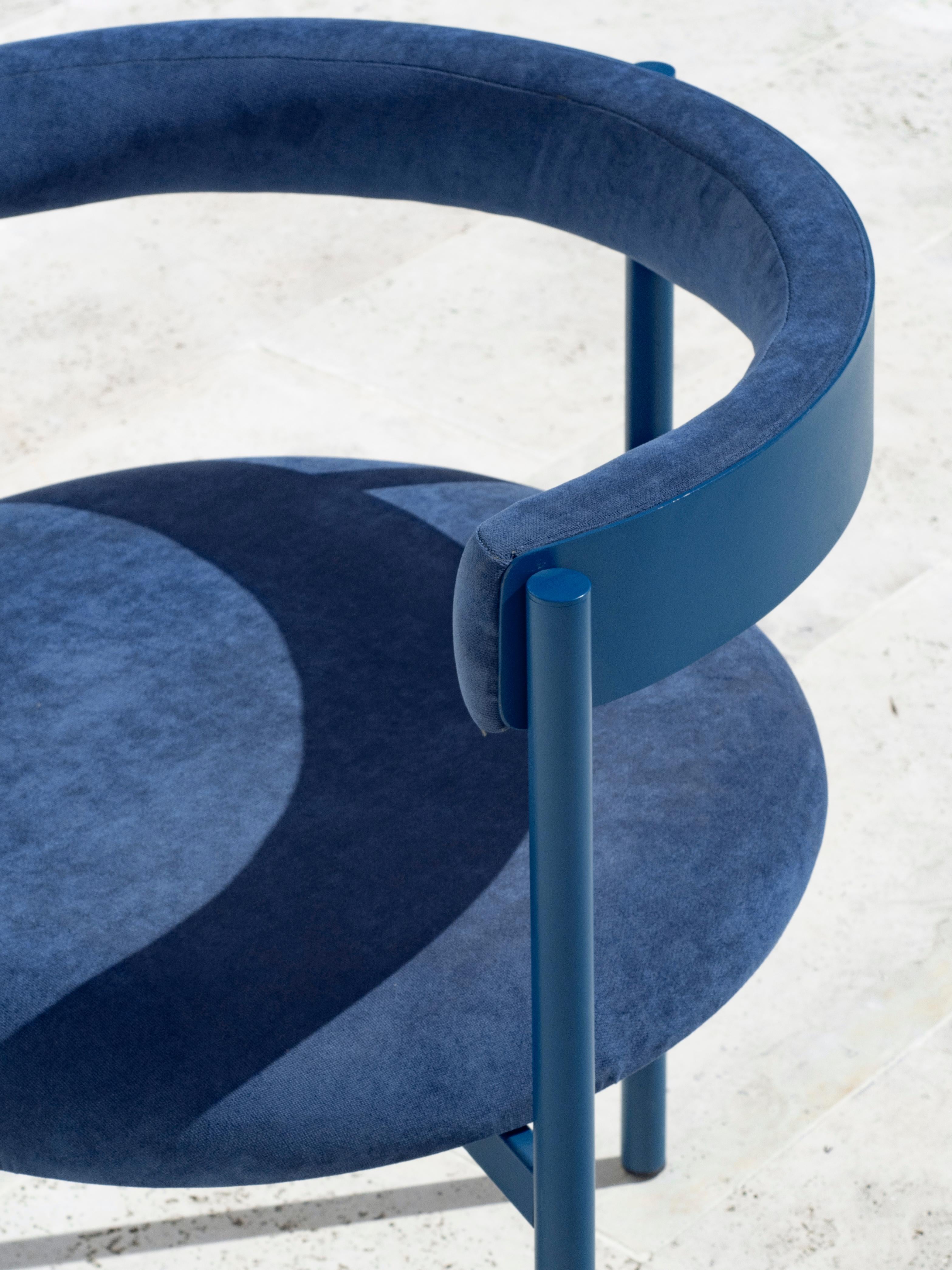 Modern Set of 3 Aro Chairs 'Oceano, Merlot & Dark Blue' by Ries For Sale