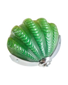 Set of 3 Art Deco Emerald green wall lights