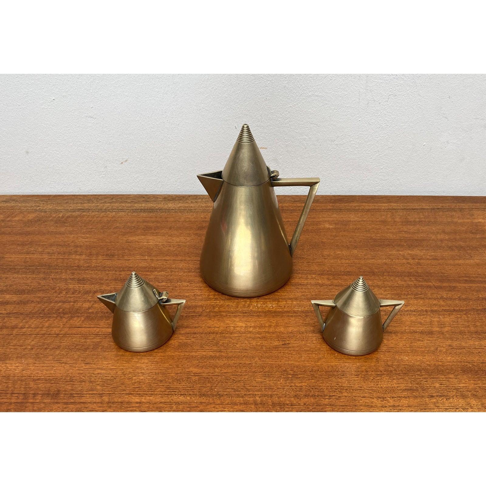 Ensemble de 3 théières Art Déco, pot à suger, pot à lait, pot à lait, années 1960 en vente 3